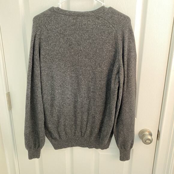 Vtg Braemar Sweater Mens Large Gray Scottish Lambs Wool V Neck Knit Pullover - Picture 4 of 4
